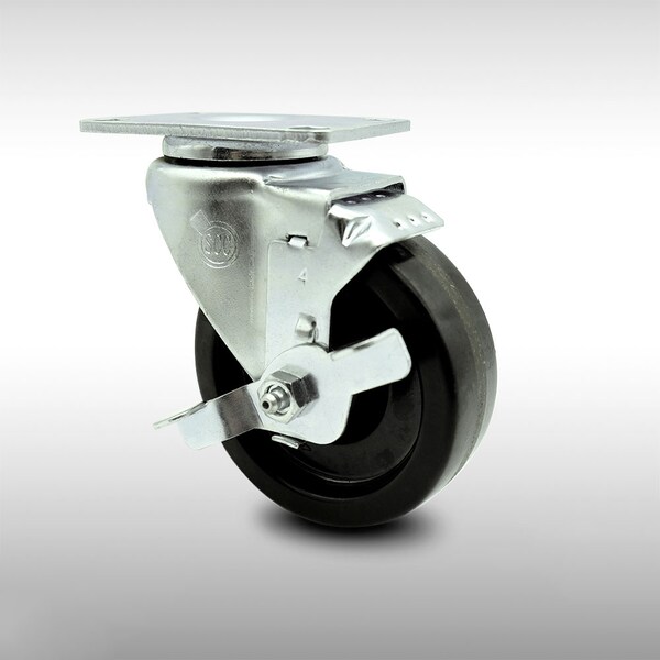 4 Inch SS Phenolic Swivel Top Plate Caster with Brake